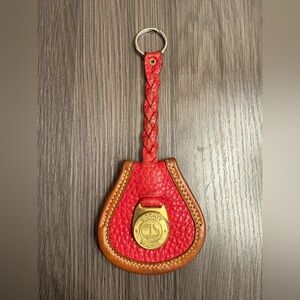 Dooney & Bourke Red and Tan Leather Keychain